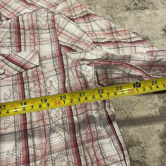 Marc Ecko No. 72 Times Square Western Plaid Cut & Sew Pearl Snap — Size XL - Picture 8 of 10